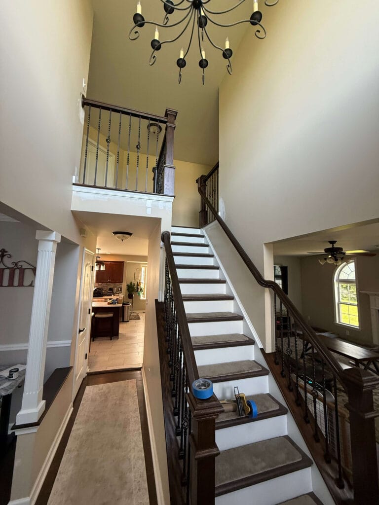 painted and stained staircase